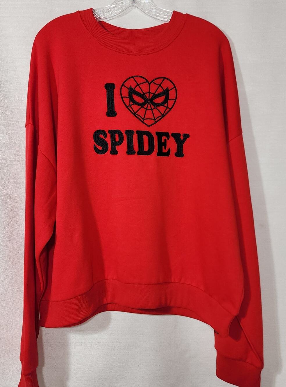 Spider-Man ''I Love Spidey'' Red sweatshirt womens XL